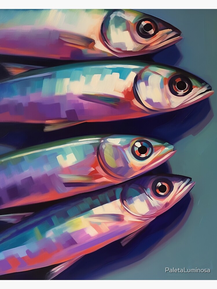 Still Life Painting of Sardines on a Table