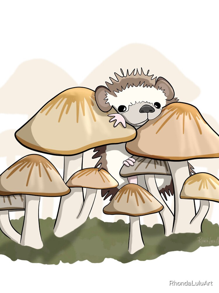 Thumbnail 4 of 4, iPhone Case, Hedgehog in the Mushrooms designed and sold by RhondaLuluArt.