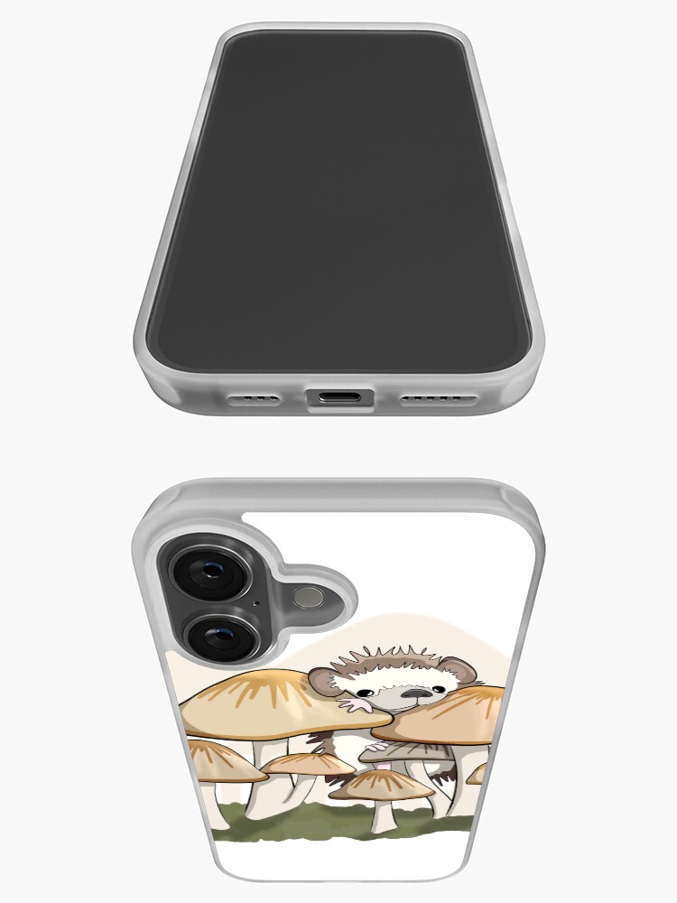 Thumbnail 3 of 5, iPhone Case, Hedgehog in the Mushrooms designed and sold by RhondaLuluArt.