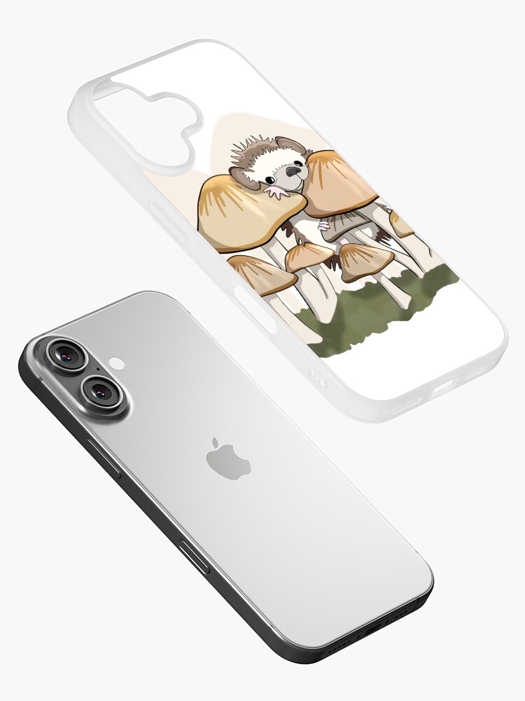 Thumbnail 2 of 5, iPhone Case, Hedgehog in the Mushrooms designed and sold by RhondaLuluArt.