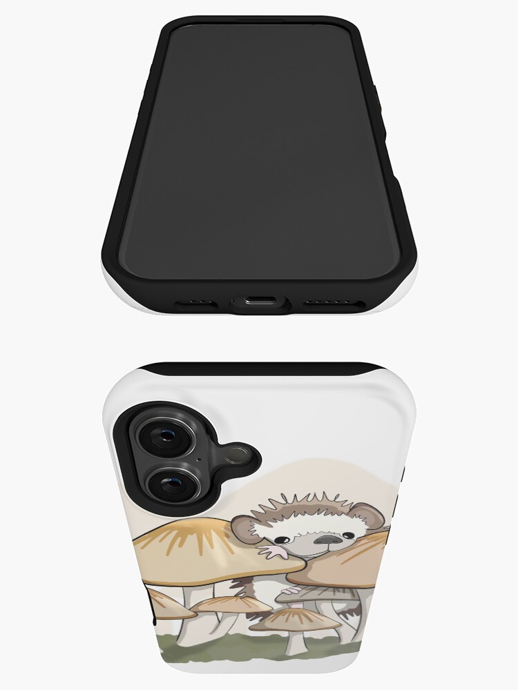 Thumbnail 3 of 4, iPhone Case, Hedgehog in the Mushrooms designed and sold by RhondaLuluArt.
