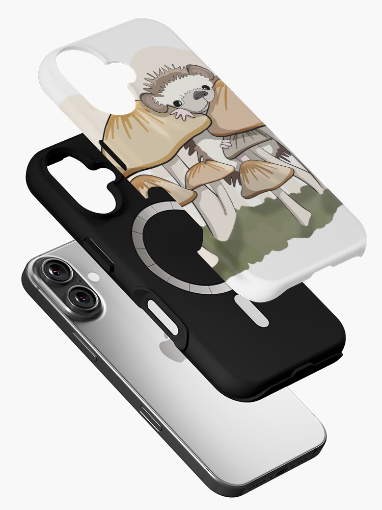 Thumbnail 2 of 4, iPhone Case, Hedgehog in the Mushrooms designed and sold by RhondaLuluArt.