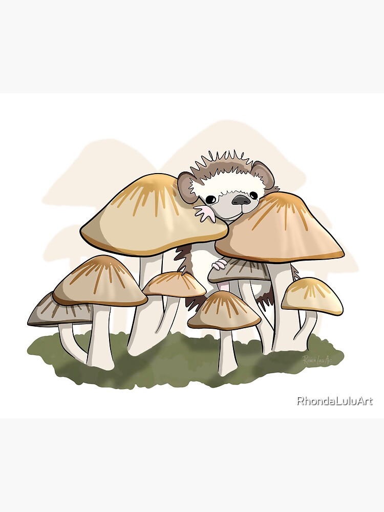 Thumbnail 5 of 5, Mouse Pad, Hedgehog in the Mushrooms designed and sold by RhondaLuluArt.