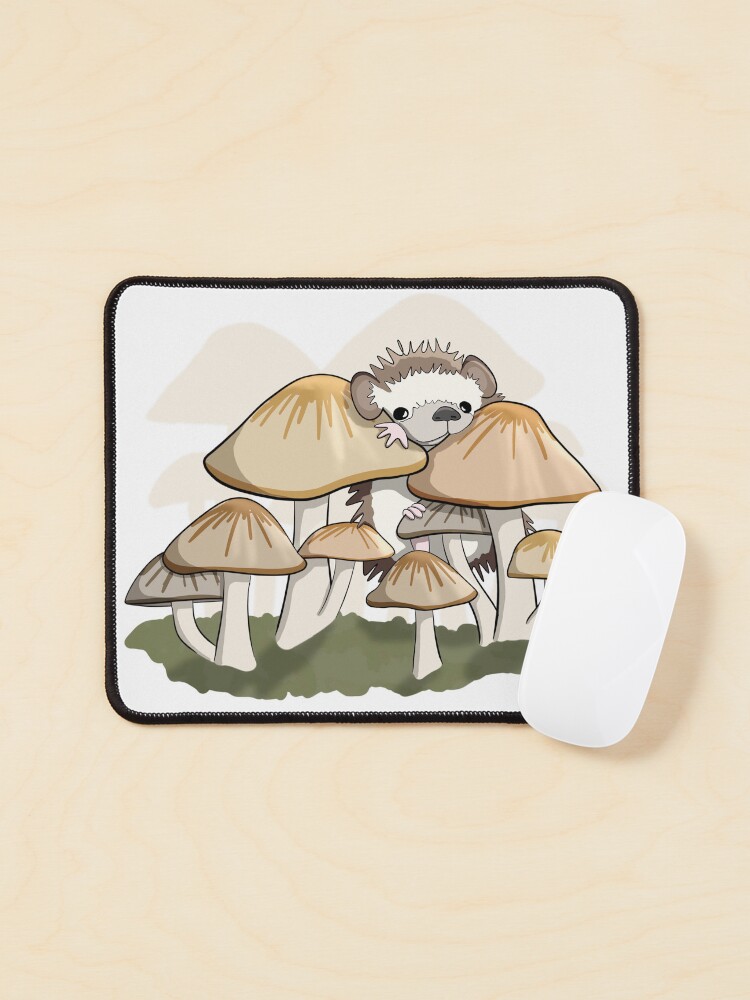 Thumbnail 1 of 5, Mouse Pad, Hedgehog in the Mushrooms designed and sold by RhondaLuluArt.