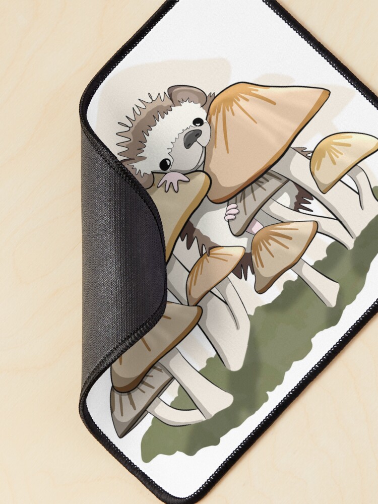 Thumbnail 2 of 5, Mouse Pad, Hedgehog in the Mushrooms designed and sold by RhondaLuluArt.