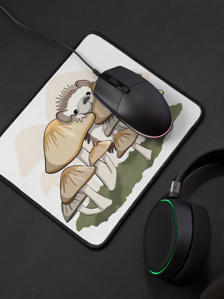 Thumbnail 4 of 5, Mouse Pad, Hedgehog in the Mushrooms designed and sold by RhondaLuluArt.