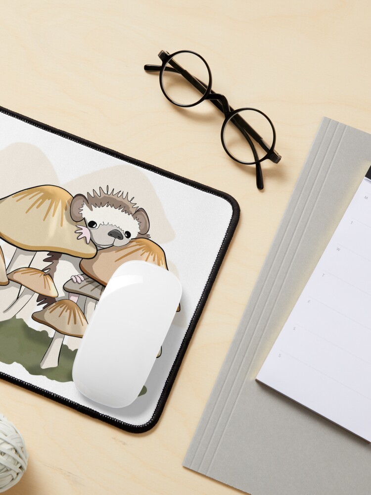 Thumbnail 3 of 5, Mouse Pad, Hedgehog in the Mushrooms designed and sold by RhondaLuluArt.