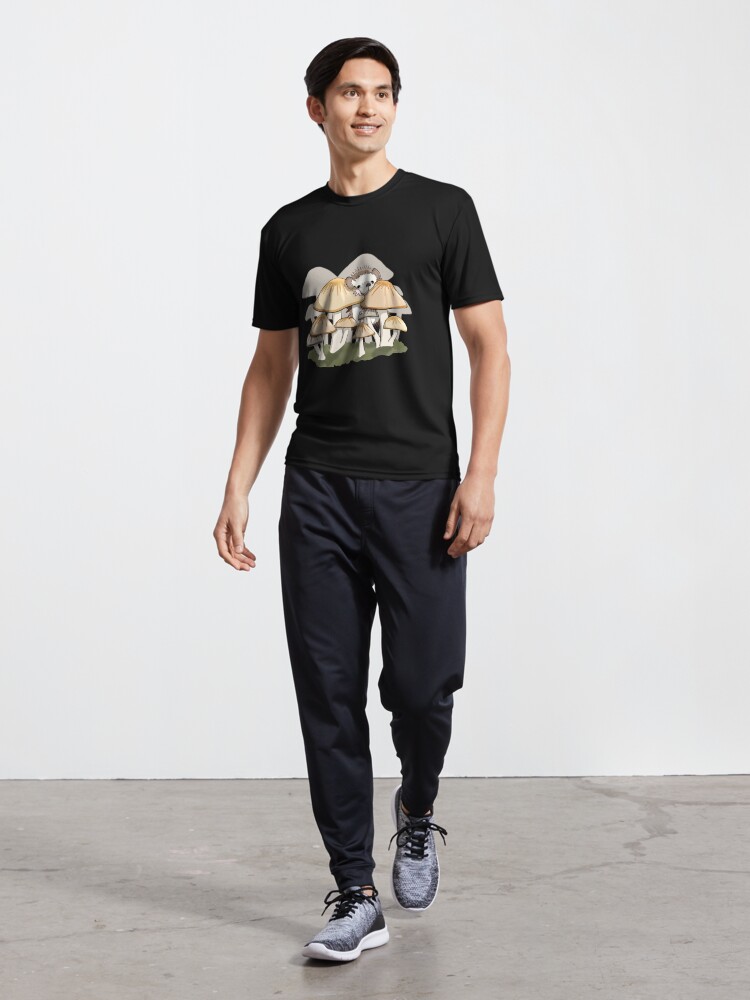 Thumbnail 5 of 7, Active T-Shirt, Hedgehog in the Mushrooms designed and sold by RhondaLuluArt.