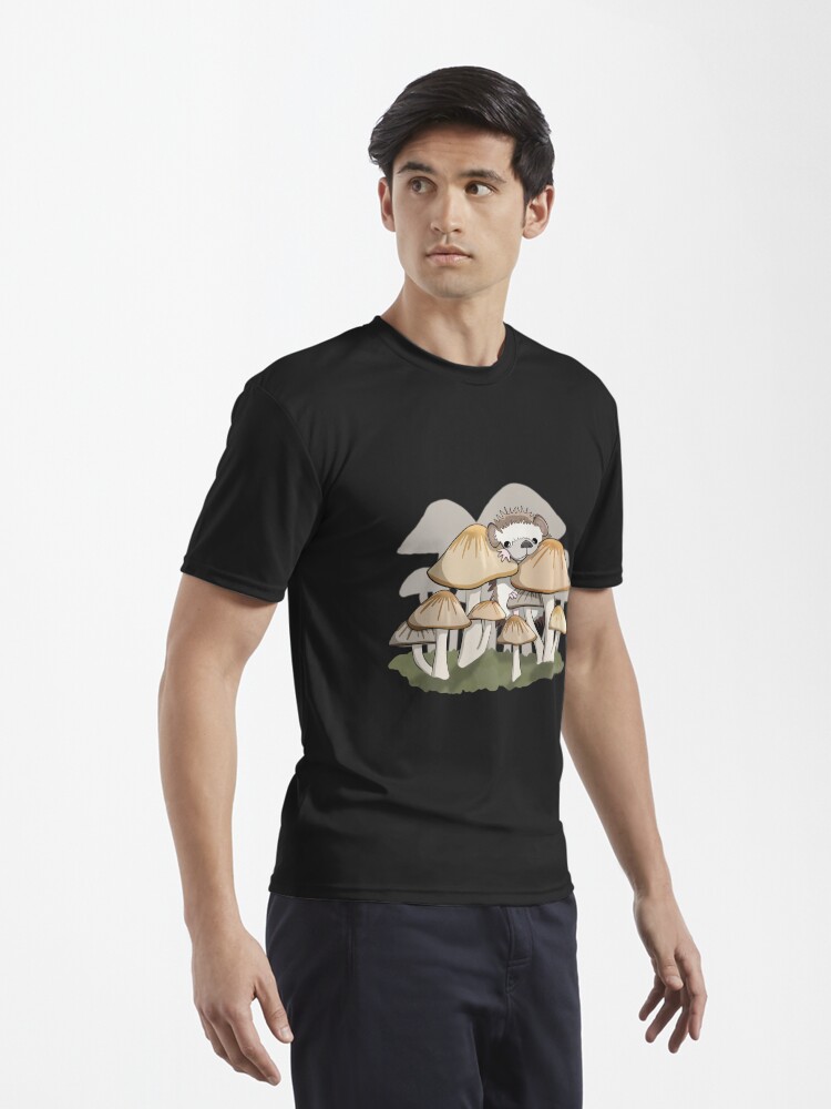 Thumbnail 3 of 7, Active T-Shirt, Hedgehog in the Mushrooms designed and sold by RhondaLuluArt.