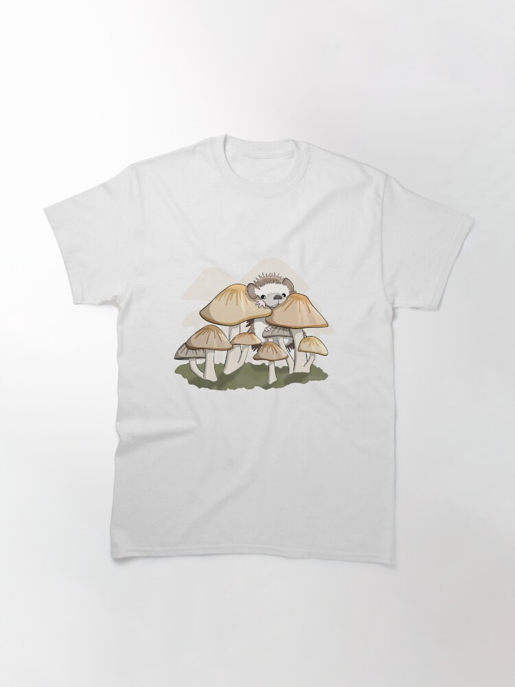 Thumbnail 3 of 7, Classic T-Shirt, Hedgehog in the Mushrooms designed and sold by RhondaLuluArt.