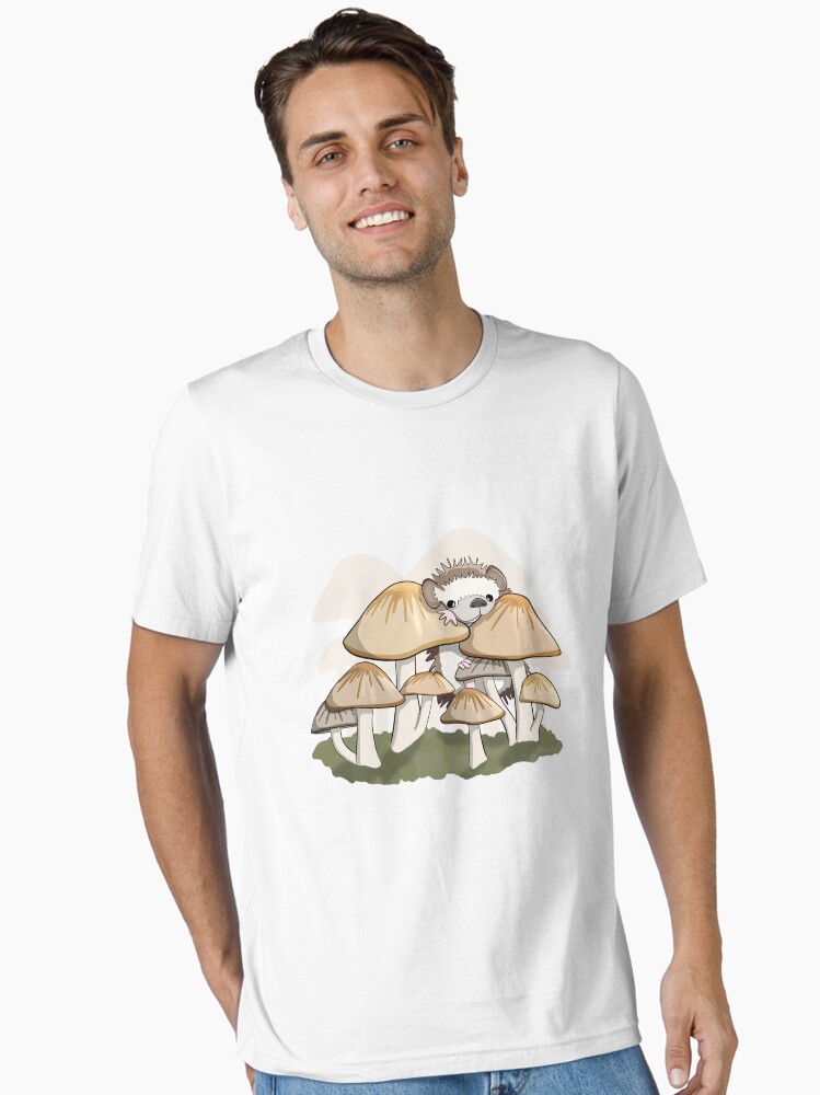 Thumbnail 1 of 7, Essential T-Shirt, Hedgehog in the Mushrooms designed and sold by RhondaLuluArt.