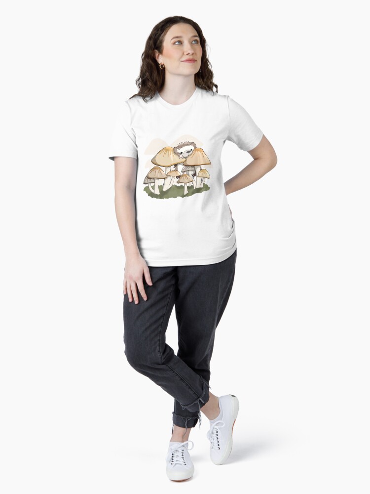 Thumbnail 4 of 7, Essential T-Shirt, Hedgehog in the Mushrooms designed and sold by RhondaLuluArt.