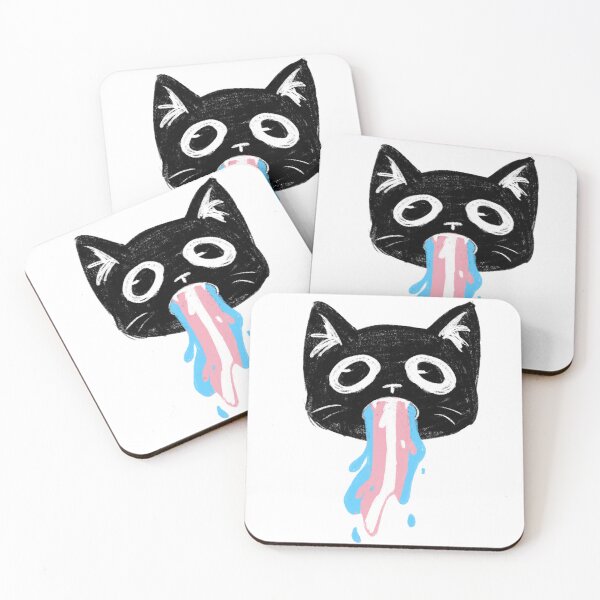 Item preview, Trans puking cat designed and sold by Raccoondoodles.
