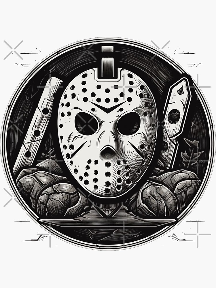 Friday the 13th Jason Vorhees Hockey Mask Sticker for Sale by King Moon