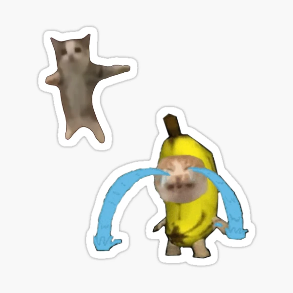 Crying banana cat meme, Happy cat meme sticker, Banana Cat meme sticker,  Fruit cat stickers, Banana Cat sticker Vinyl bumper Sticker Decal  Waterproof (Banana Cat 3 (2pk)) - Yahoo Shopping