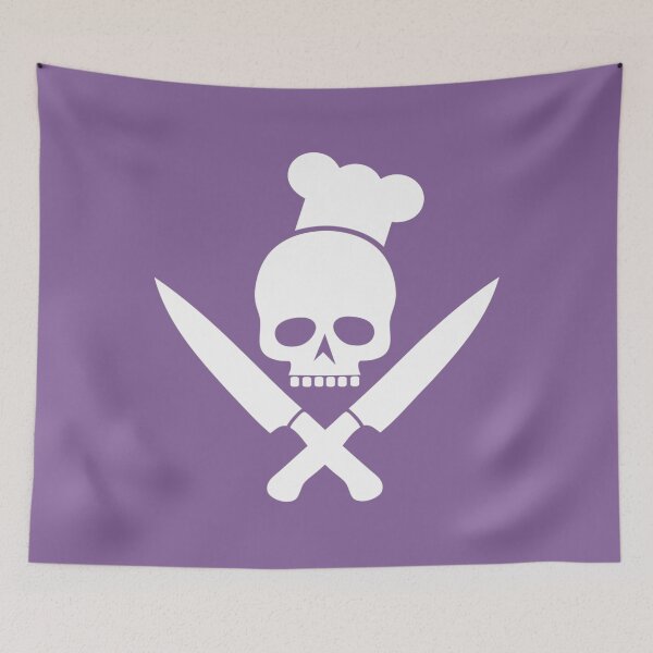 Item preview, BBQ cooking skull with chef's hat for barbecue fans 		 designed and sold by elxukoizn83.
