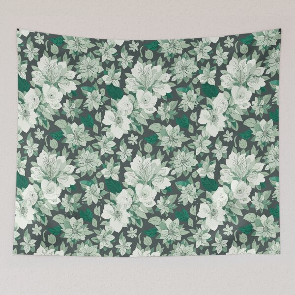 Item preview, green white Floral Elegance designed and sold by jkrphoto.