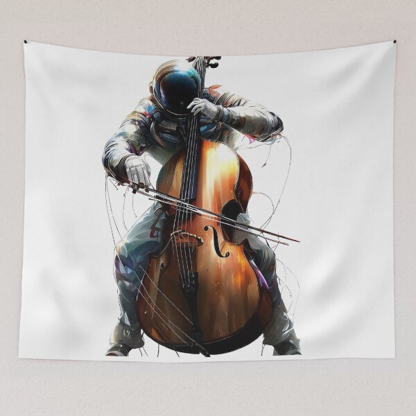 Item preview, Colorful Cellist Astronaut playing on the cello designed and sold by TomFrontierArt.