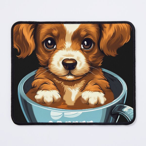 Item preview, CoffeeCup Pup: Adorable Kawaii Puppy Lounging in a Cup designed and sold by MyFavorTee.
