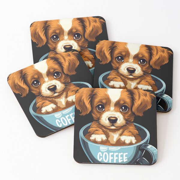Item preview, CoffeeCup Pup: Adorable Kawaii Puppy Lounging in a Cup designed and sold by MyFavorTee.