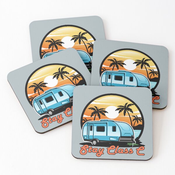 Item preview, Retro Stay Class C Camping Nature Palm Trees designed and sold by SunfullyYours.