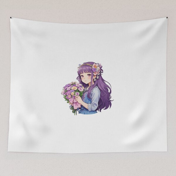Item preview, violet cute girl with  flower designed and sold by Ayothaya.