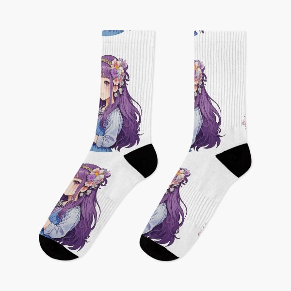 Item preview, violet cute girl with flower designed and sold by Ayothaya.