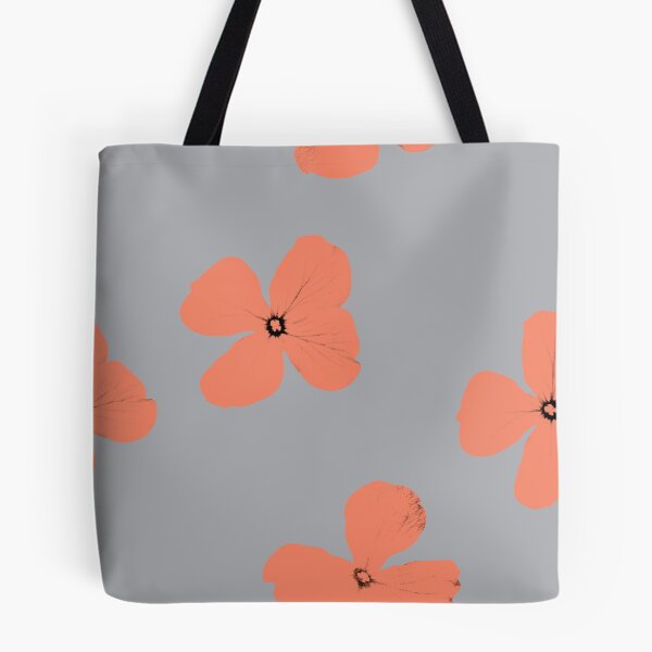 Item preview, Gray coral orange flowers pattern designed and sold by joymikim.