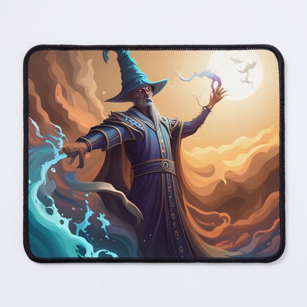 Item preview, Mystic Conjuror: Colourful Lich Wizard Unleashing Elemental Power designed and sold by Arc1.