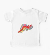 Picture of a funny red antique car on a white background Baby T-Shirt