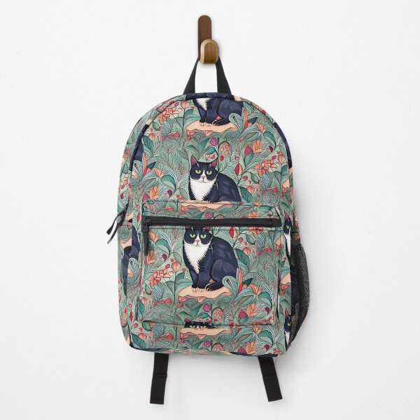 Item preview, Tuxie Kittie in the Flowers designed and sold by Reclining Buddha Cat.