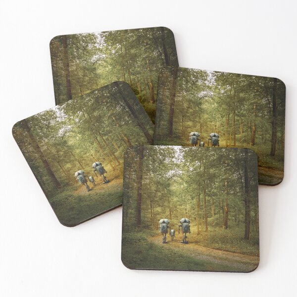 Item preview, Robot family walking in the woods designed and sold by drawbey.