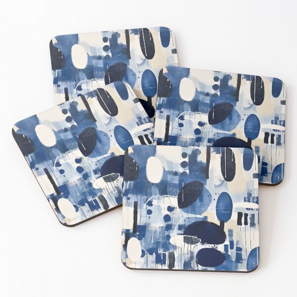 Item preview, Abstract Indigo Blue Contemporary Art designed and sold by trajeado14.