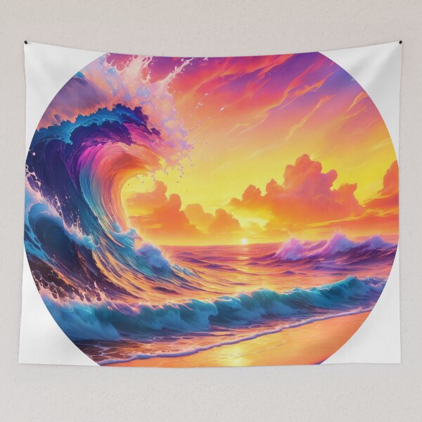 Item preview, Serenity Unleashed: Vibrant Sunset Splash Art designed and sold by WASjourney.