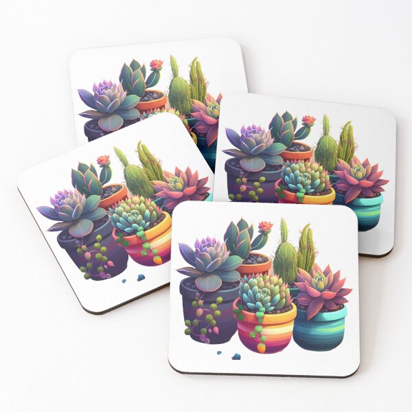 Item preview, Desert botanical Garden | Cactus Plants | Succulent Colorful Pots designed and sold by JolieMastery.