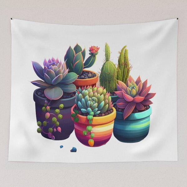 Item preview, Desert botanical Garden | Cactus Plants | Succulent Colorful Pots designed and sold by JolieMastery.