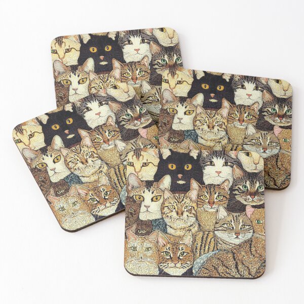 Item preview, Gustav Klimt style Cats designed and sold by NeffeliesStuff.