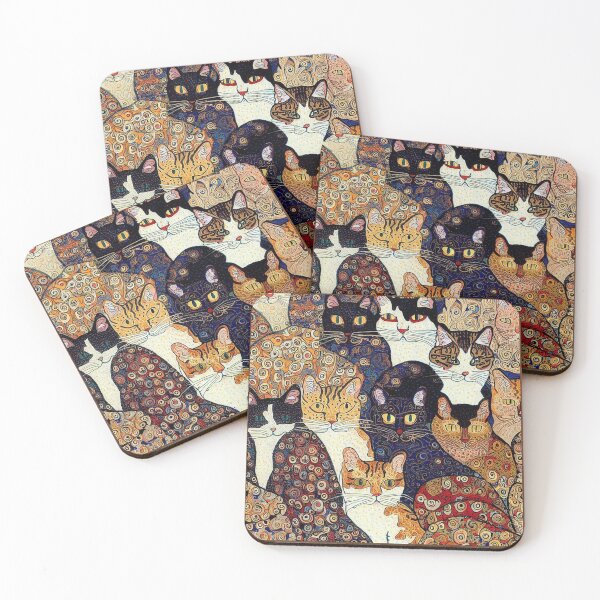 Item preview, Gustav Klimt style Cats designed and sold by NeffeliesStuff.