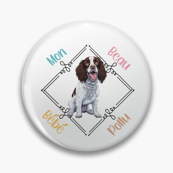 Item preview, Epagneul Breton (also English Springer Spaniel) dog, my beautiful hairy baby for hunting dog lovers, in French. designed and sold by isaweb.