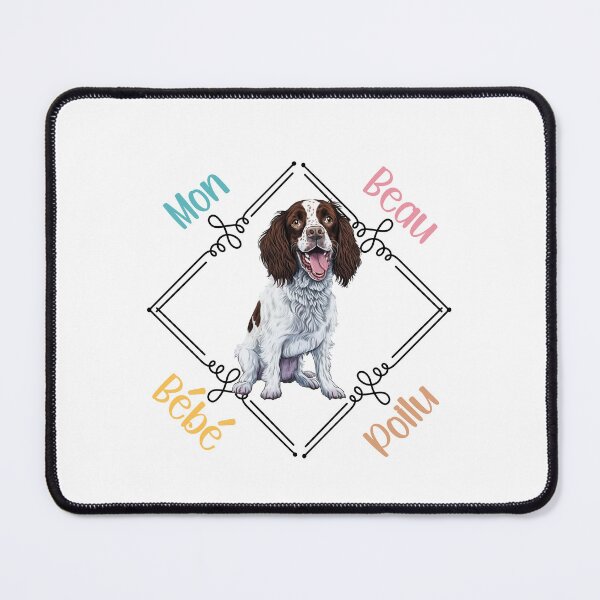 Item preview, Epagneul Breton (also English Springer Spaniel) dog, my beautiful hairy baby for hunting dog lovers, in French. designed and sold by isaweb.