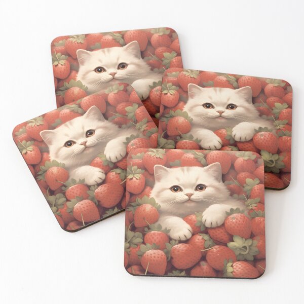 Item preview, Berrylicious Retro Whiskers: Kitschy Cats and Sweet Berries designed and sold by KittyStampedeCo.