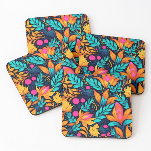 Item preview, Vibrant Floral - Orange, Purple, and Blue - Organic Abstract Art - Original Artwork Pattern designed and sold by ShadedGallery.