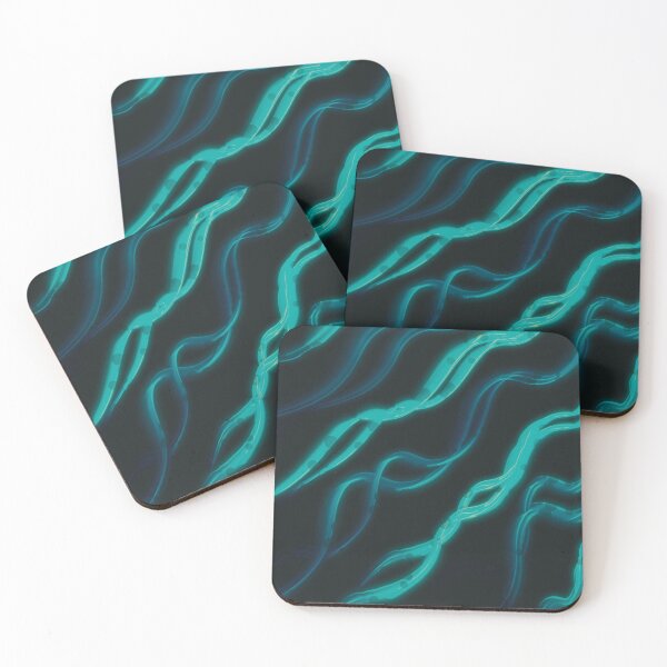 Item preview, Bioluminescent Seaweed Design on Black Background designed and sold by Pevkay97.