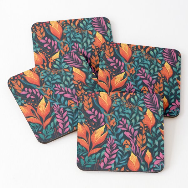 Item preview, Vibrant Floral - Orange, Purple, and Blue - Organic Abstract Art - Original Artwork Pattern designed and sold by ShadedGallery.