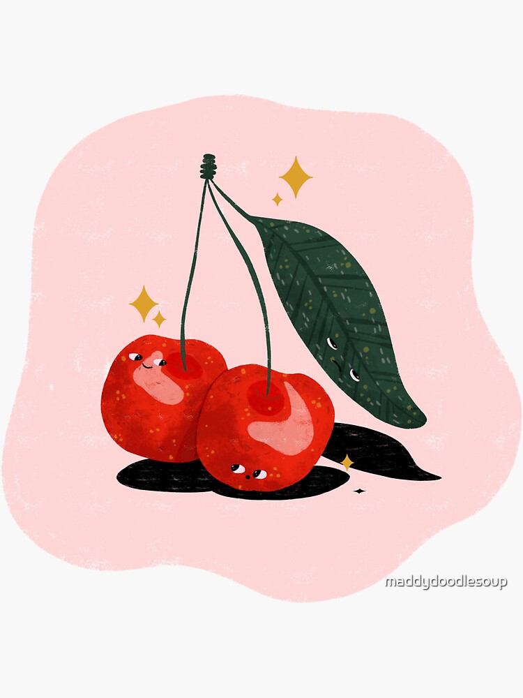 Glitter Cherries Sticker