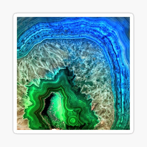 Item preview, Green and Blue Faux Agate Mineral Gemstone designed and sold by MysticMarble.