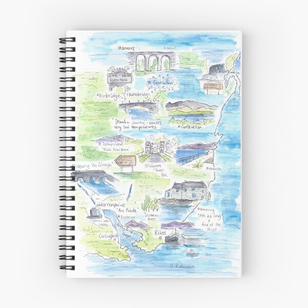 Item preview, South Down illustrated map Northern Ireland designed and sold by DebTheZeb.