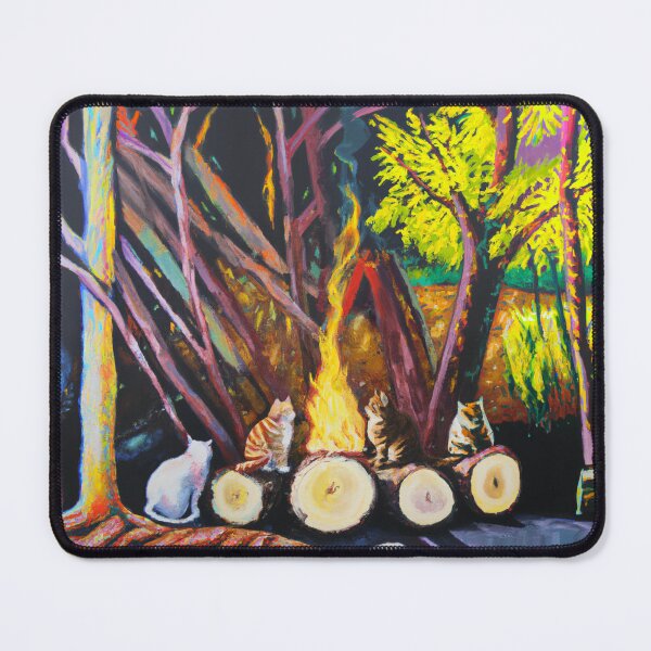 Item preview, Painting of Cats around Campfire designed and sold by jacobz-design.