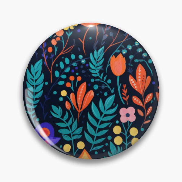 Item preview, Vibrant Floral - Orange, Purple, and Blue - Organic Abstract Art - Original Artwork Pattern designed and sold by ShadedGallery.