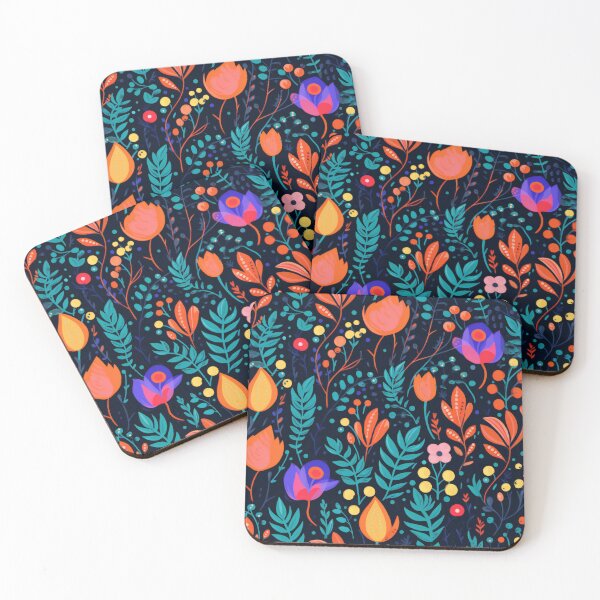 Item preview, Vibrant Floral - Orange, Purple, and Blue - Organic Abstract Art - Original Artwork Pattern designed and sold by ShadedGallery.